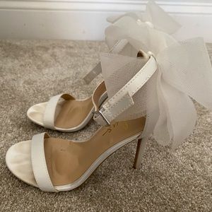 Lulus White Bow Heels